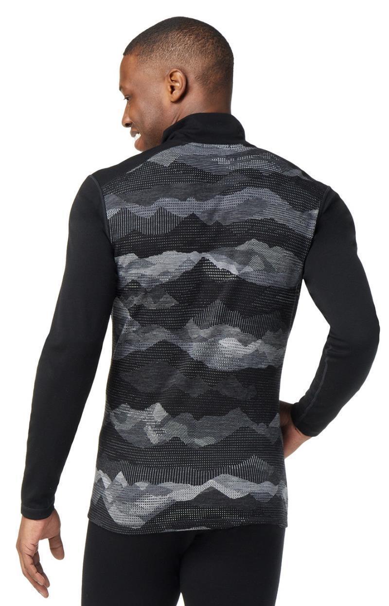 Classic Thermal (250) Merino Base Layer Pattern 1/4 Zip - Mens - Black Mountain Scape 3