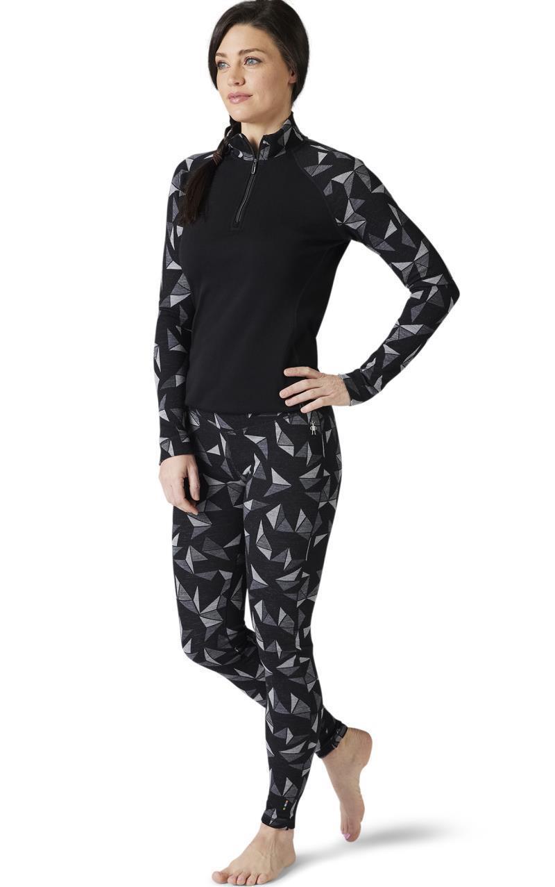 Classic Thermal (250) Merino Base Layer Pattern Bottoms - Womens - black pinwheel 1
