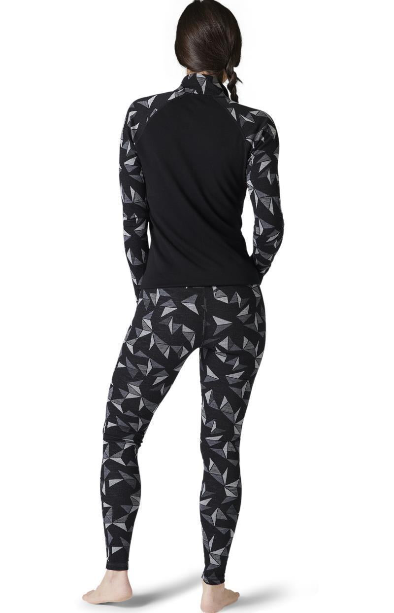 Classic Thermal (250) Merino Base Layer Pattern Bottoms - Womens - black pinwheel 1