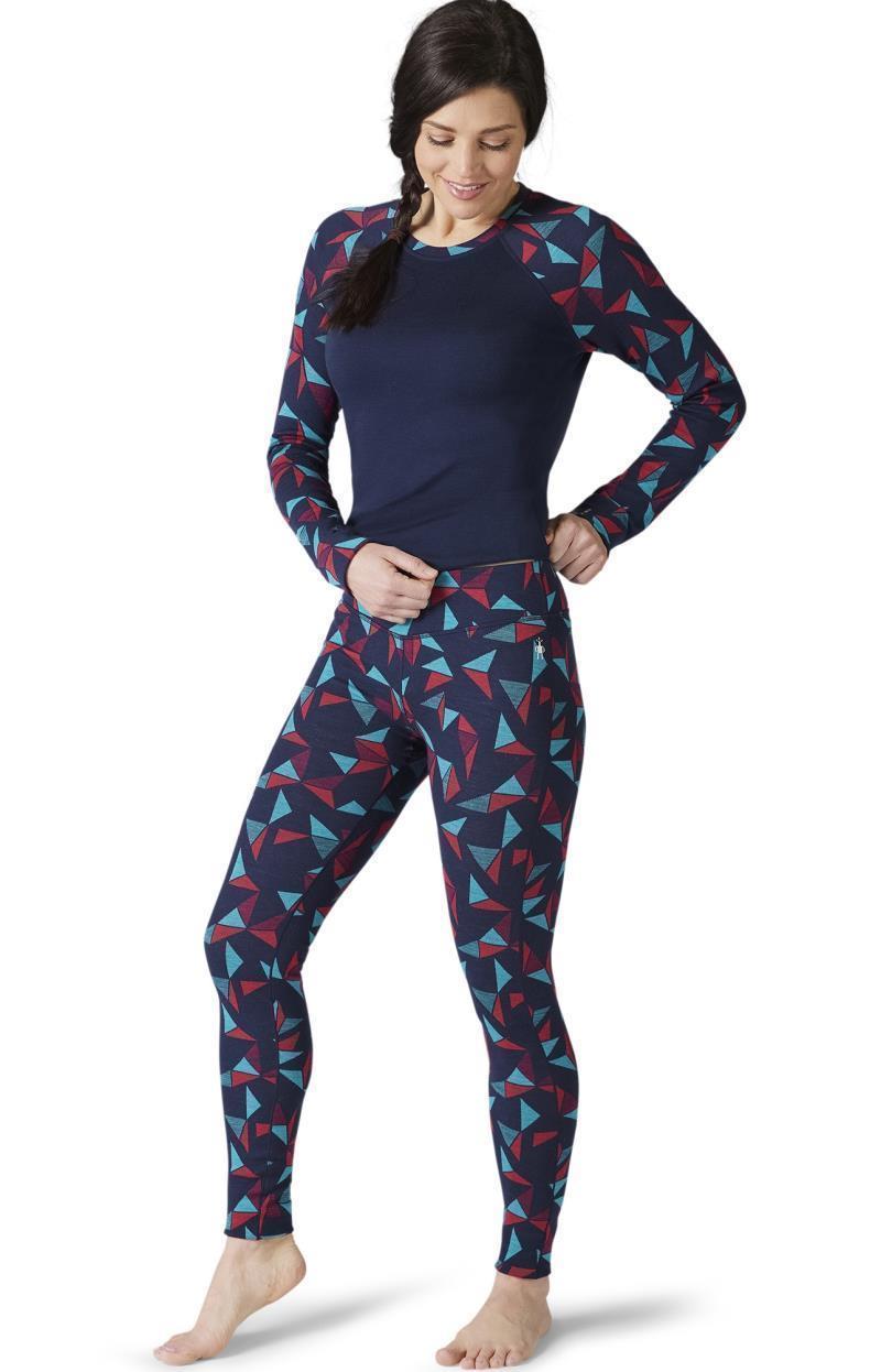 Classic Thermal (250) Merino Base Layer Pattern Bottoms - Womens - deep navy pinwheel 1
