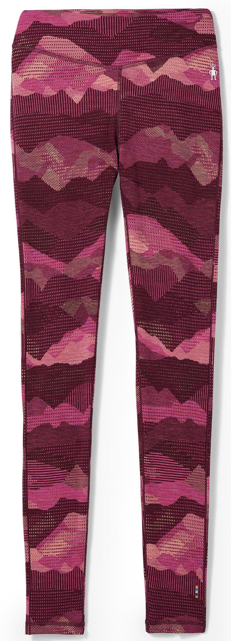Classic Thermal (250) Merino Base Layer Pattern Bottoms - Womens - festive fuchsia mountain scape 1