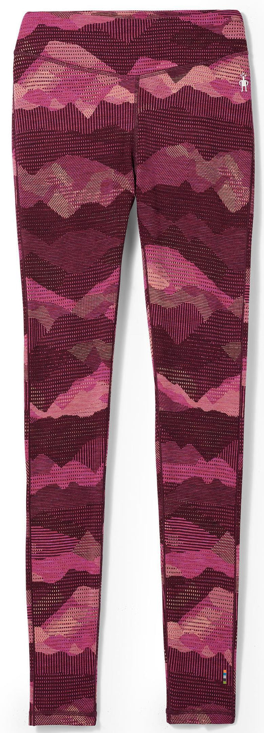 Classic Thermal (250) Merino Base Layer Pattern Bottoms - Womens - festive fuchsia mountain scape 1
