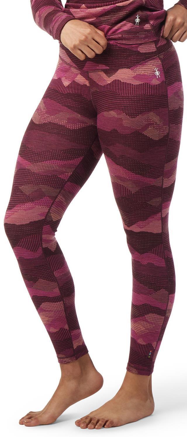 Classic Thermal (250) Merino Base Layer Pattern Bottoms - Womens - festive fuchsia mountain scape 1