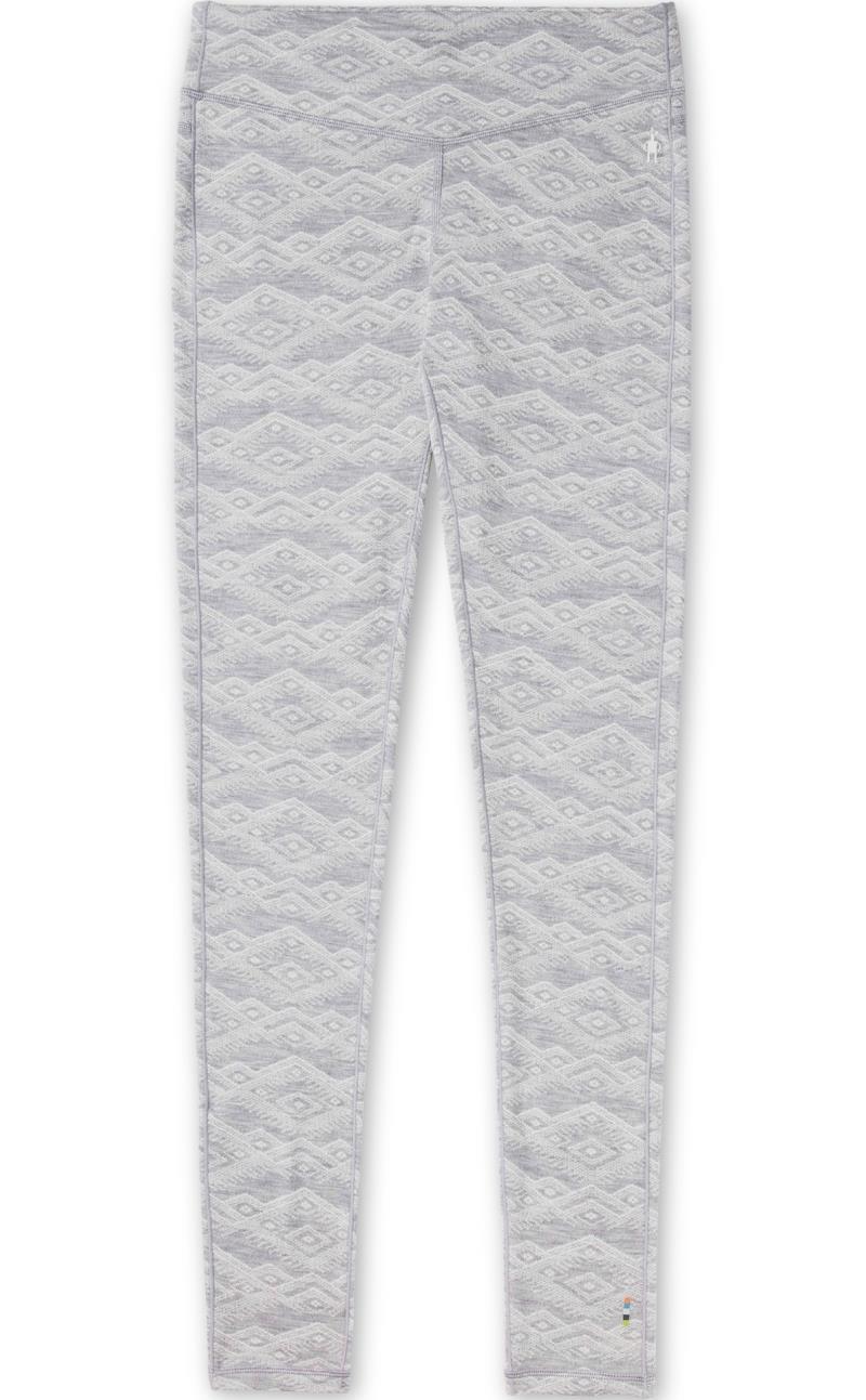 Classic Thermal (250) Merino Base Layer Pattern Bottoms - Womens - light gray mountain fairisle 1