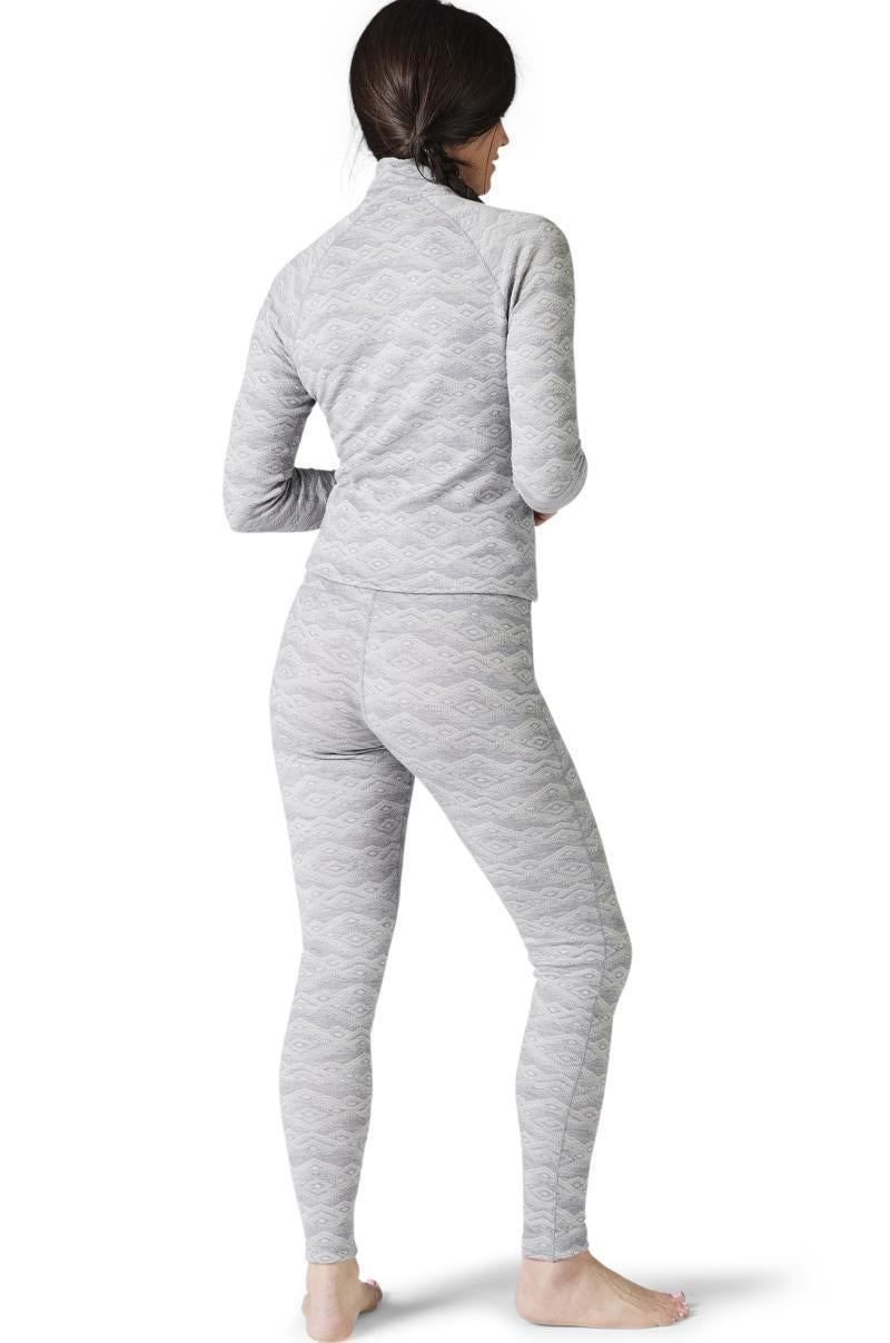 Classic Thermal (250) Merino Base Layer Pattern Bottoms - Womens - light gray mountain fairisle 1