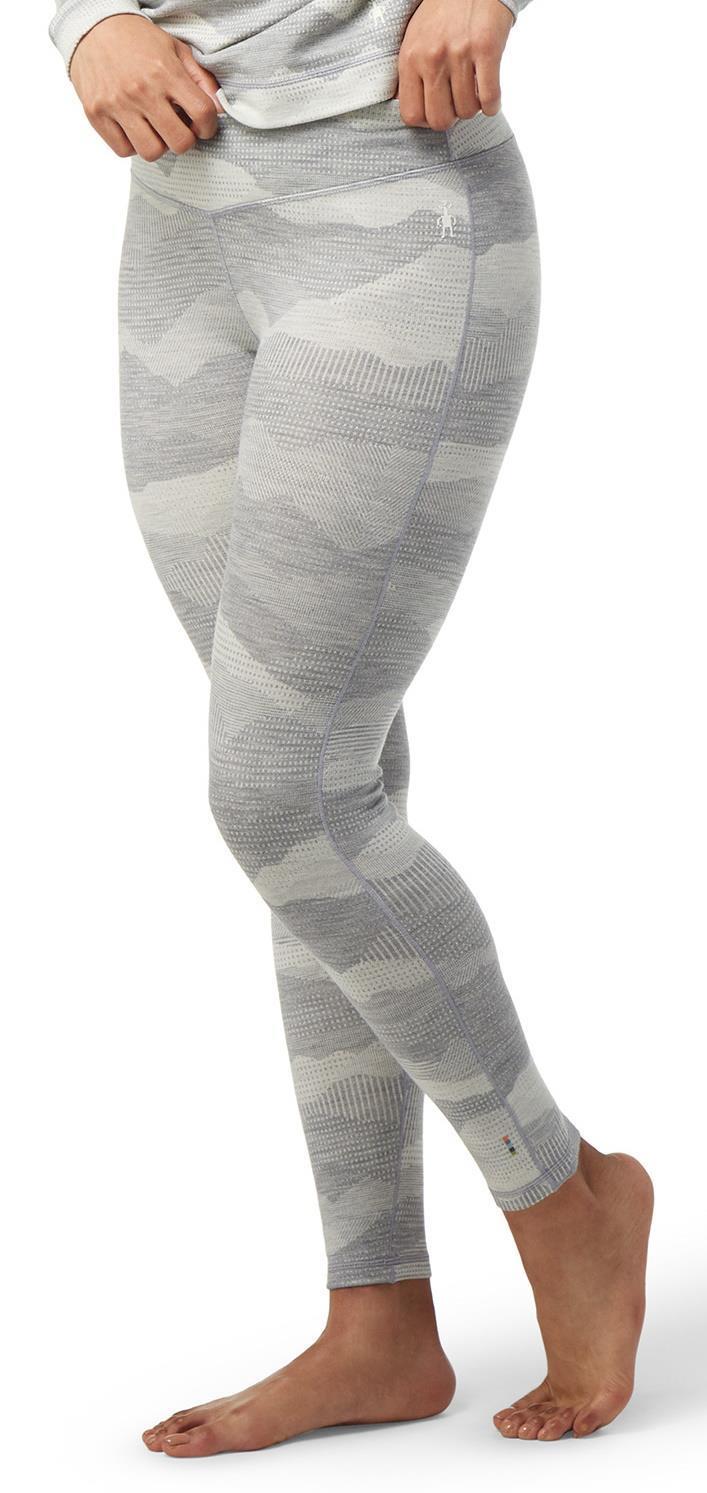 Classic Thermal (250) Merino Base Layer Pattern Bottoms - Womens - light gray mountain scape 1
