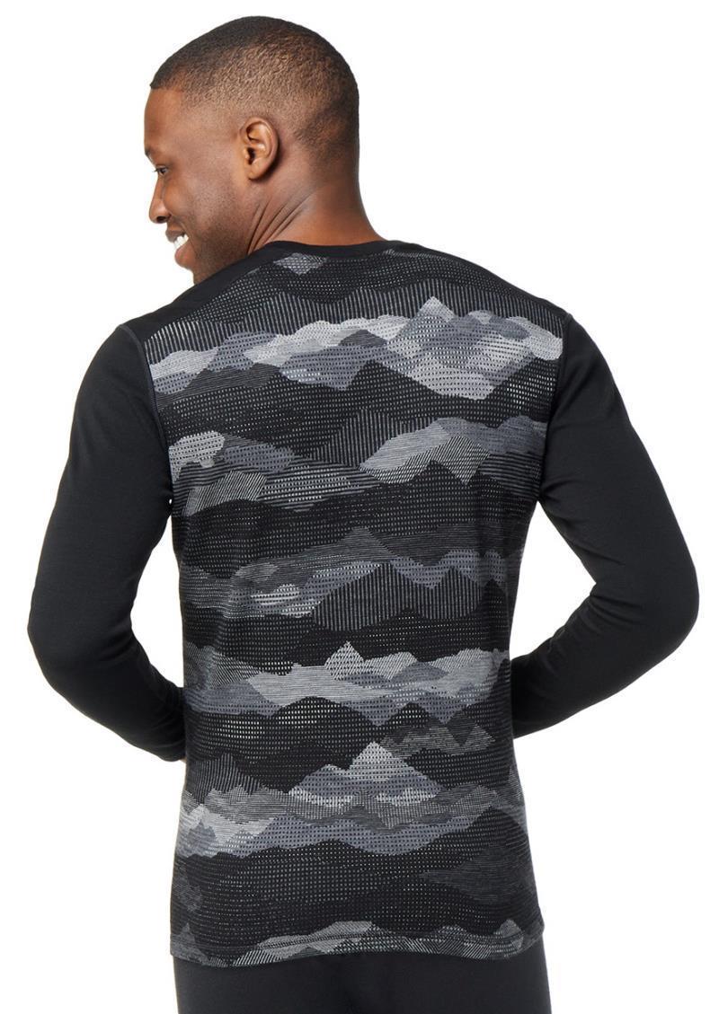 Classic Thermal (250) Merino Base Layer Pattern Crew - Mens - Black Mountain Scape 3