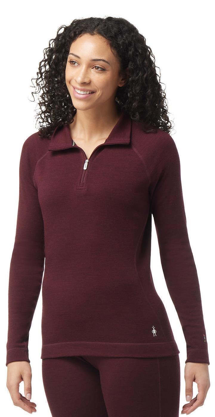 Classic Thermal Merino (250) Base Layer 1/4 Zip - Womens - Black Cherry Heather 2