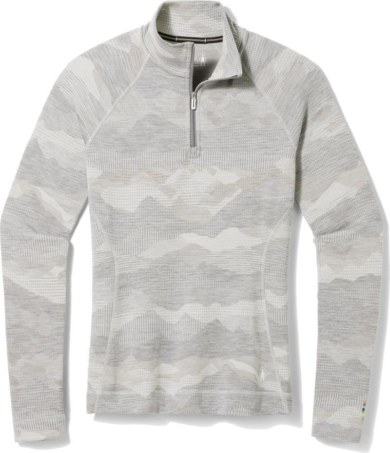 Classic Thermal Merino (250) Base Layer 1/4 Zip - Womens - Light Gray Mountain Scape 1