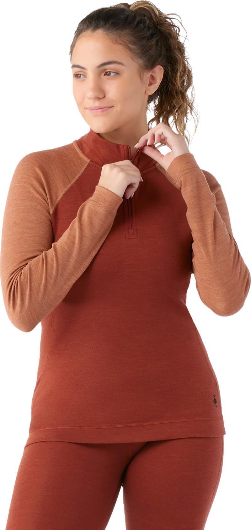 Classic Thermal Merino (250) Base Layer 1/4 Zip - Womens - Pecan Brown Heather 2