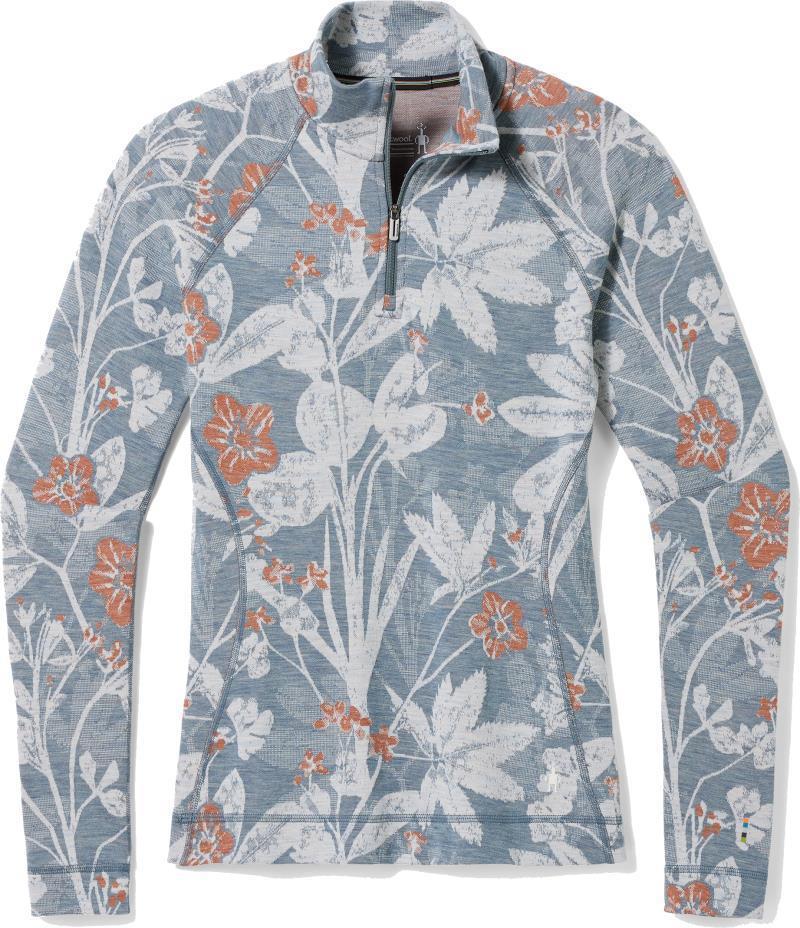 Classic Thermal Merino (250) Base Layer 1/4 Zip - Womens - Winter Sky Floral 1
