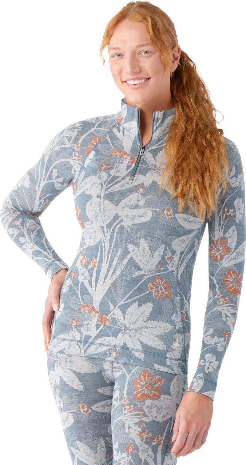 Classic Thermal Merino (250) Base Layer 1/4 Zip - Womens - Winter Sky Floral 2