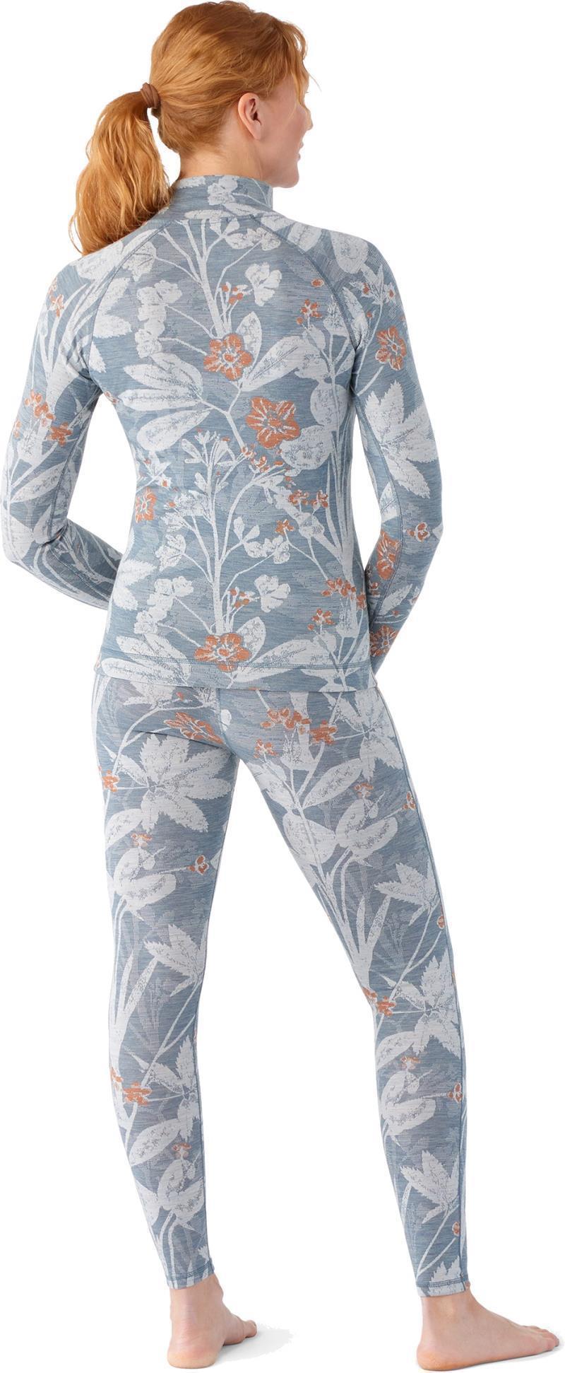 Classic Thermal Merino (250) Base Layer 1/4 Zip - Womens - Winter Sky Floral 3