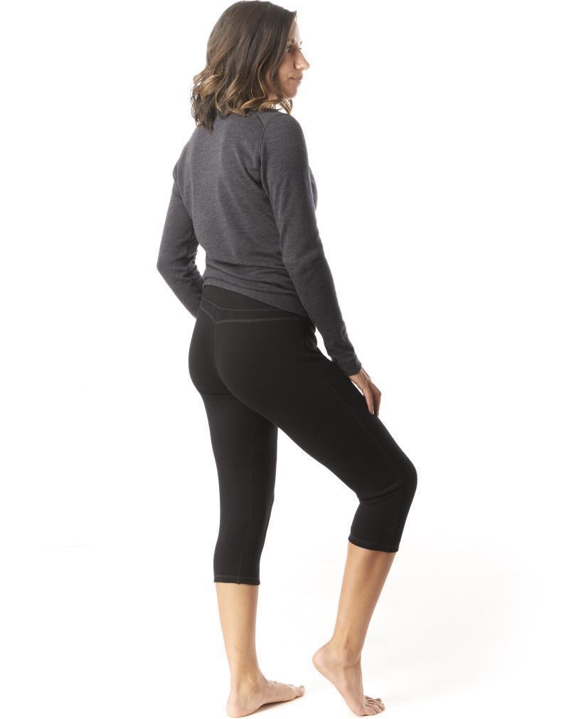 Classic Thermal Merino (250) Base Layer 3/4 Bottoms - Womens - Black 3