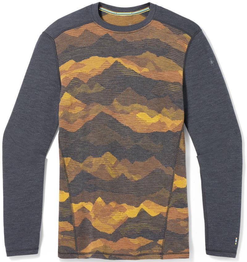 Classic Thermal Merino (250) Base Layer Crew - Mens - Charcoal Mountain Scape 1