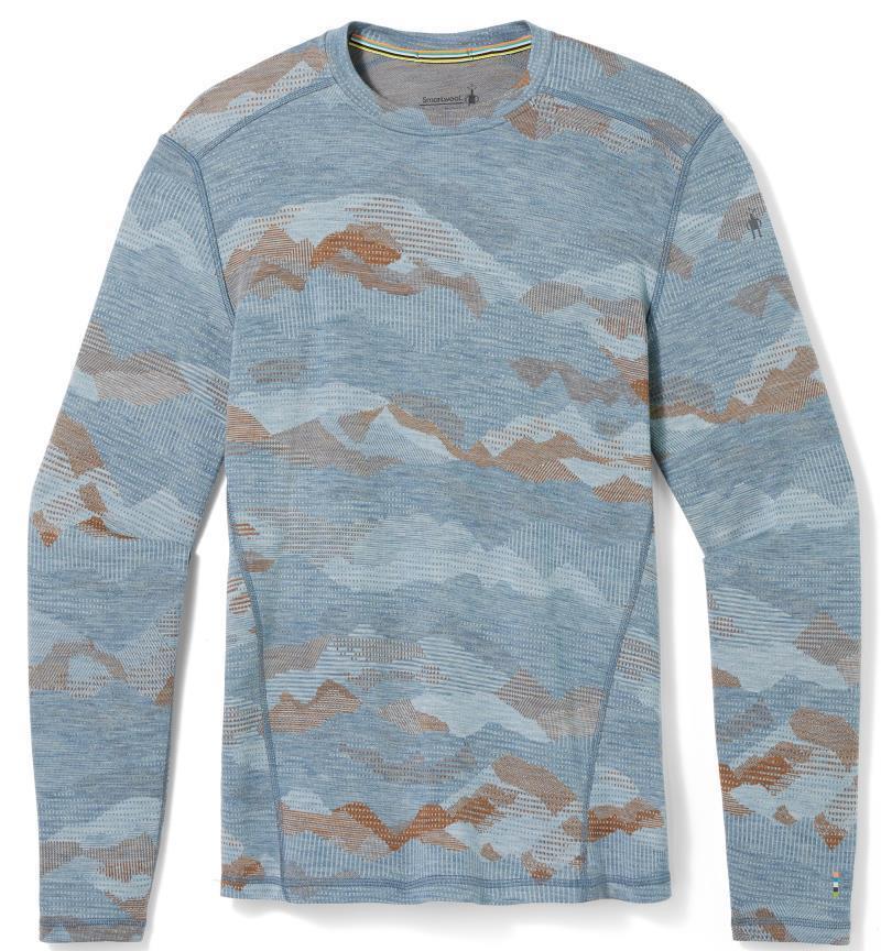 Classic Thermal Merino (250) Base Layer Crew - Mens - Pewter Mountain Scape 1