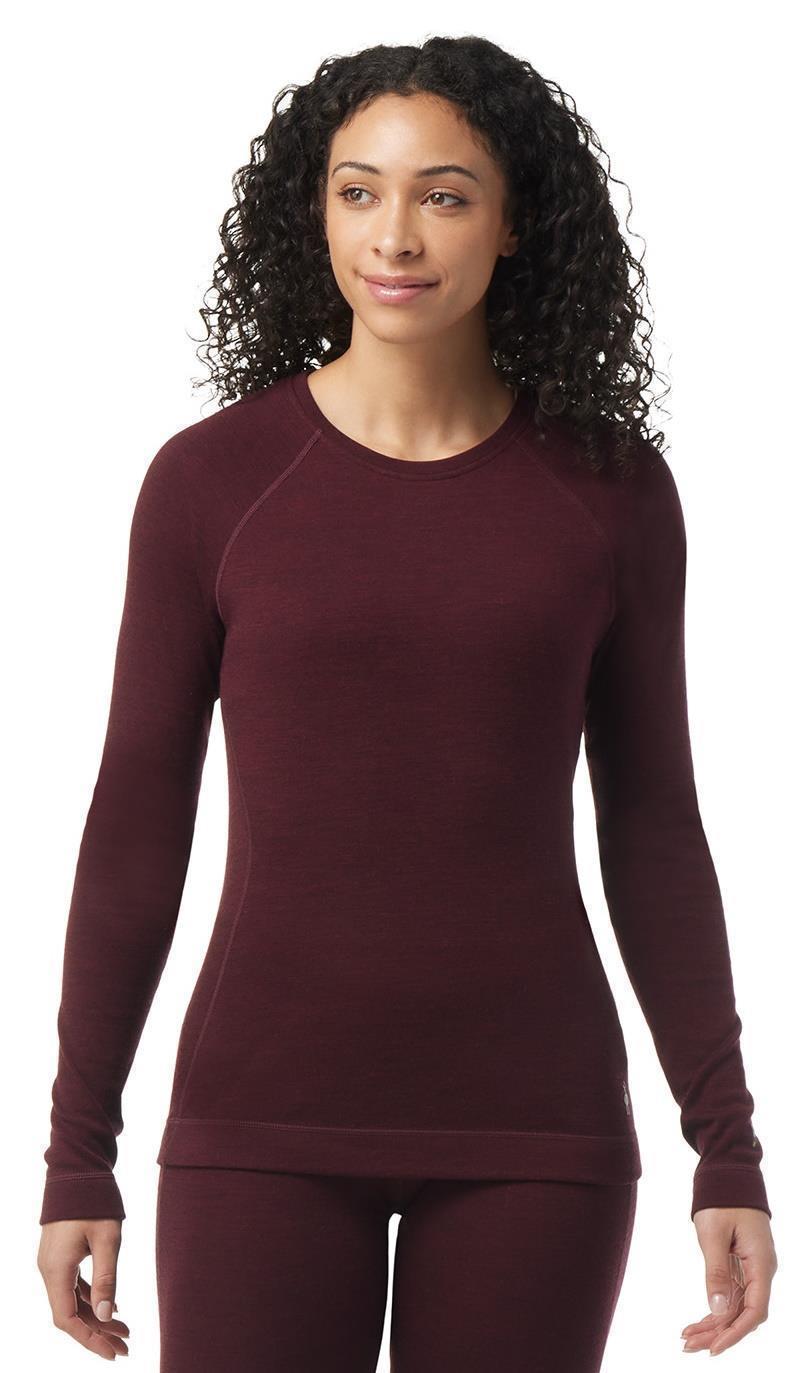 Classic Thermal Merino 250 Base Layer Crew - Womens - Black Cherry Heather 2