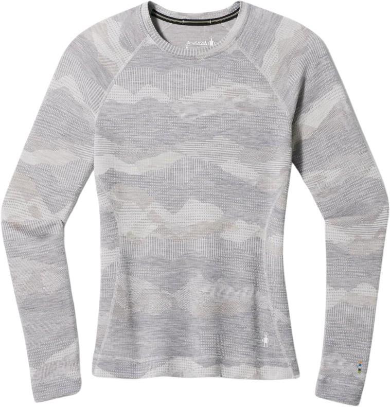 Classic Thermal Merino 250 Base Layer Crew - Womens - Light Gray Mountain Scape 1