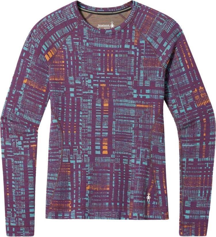 Classic Thermal Merino 250 Base Layer Crew - Womens - Purple Iris Digi Plaid 1