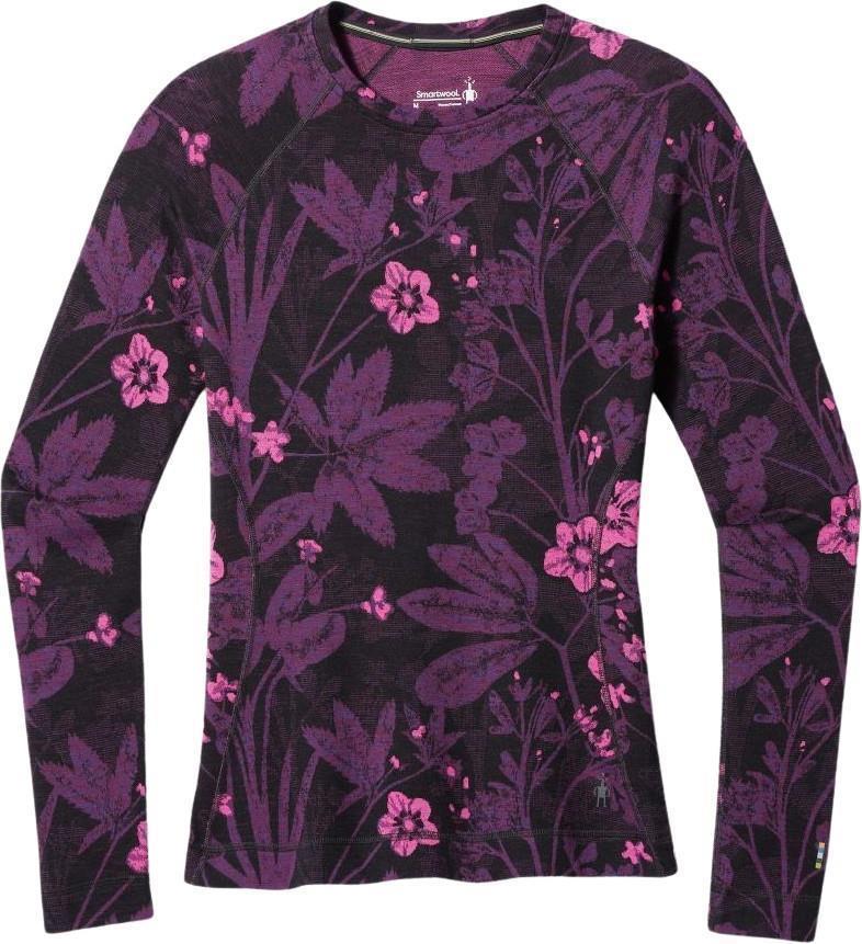 Classic Thermal Merino 250 Base Layer Crew - Womens - Purple Iris Floral 1
