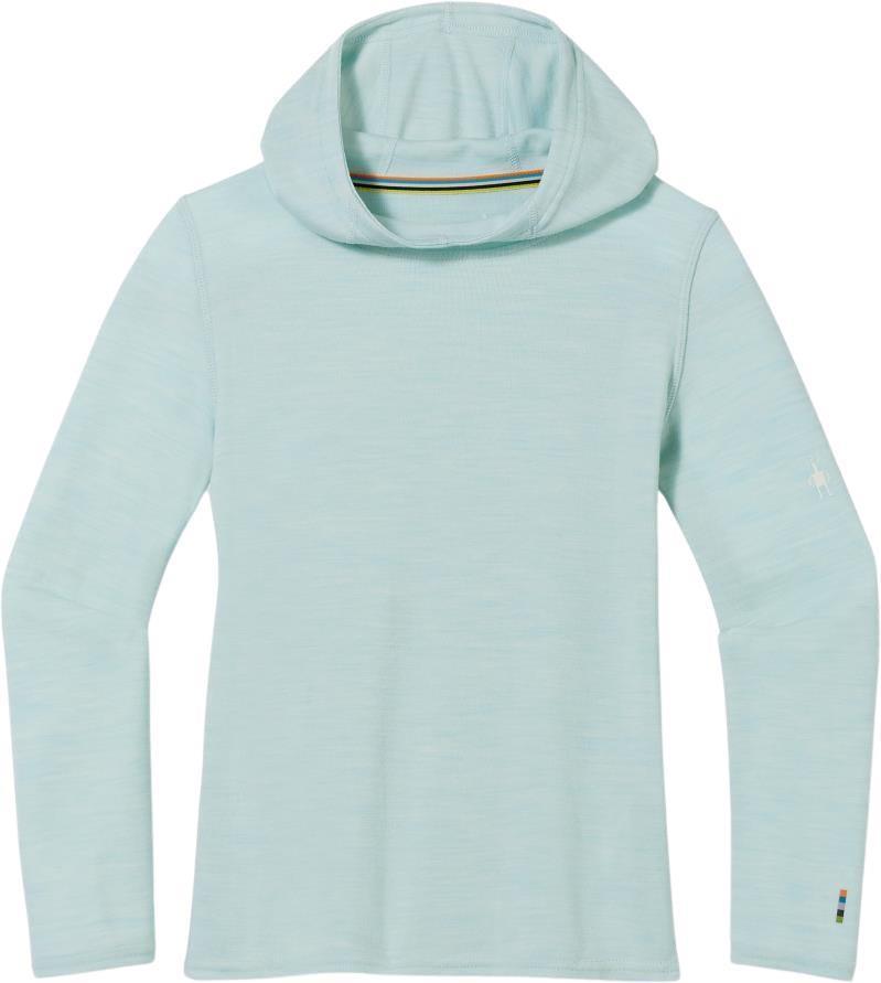 Classic Thermal Merino 250 Base Layer Hoodie - Kids - Bleached Aqua Heather 1