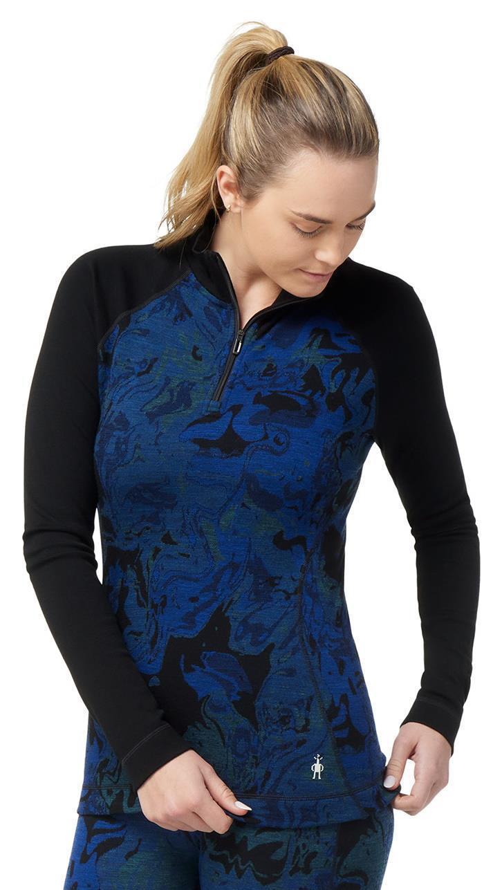 Classic Thermal Merino (250) Base Layer Pattern 1/4 Zip - Womens - Blueberry Hill Marble 2