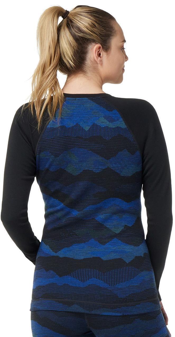 Classic Thermal Merino (250) Base Layer Pattern Crew - Womens - Blueberry Hill Mountain Scape 3