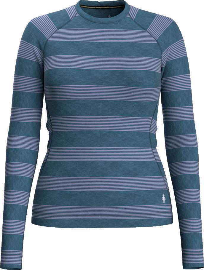Classic Thermal Merino (250) Base Layer Pattern Crew - Womens - Ultra Violet Stripe 1