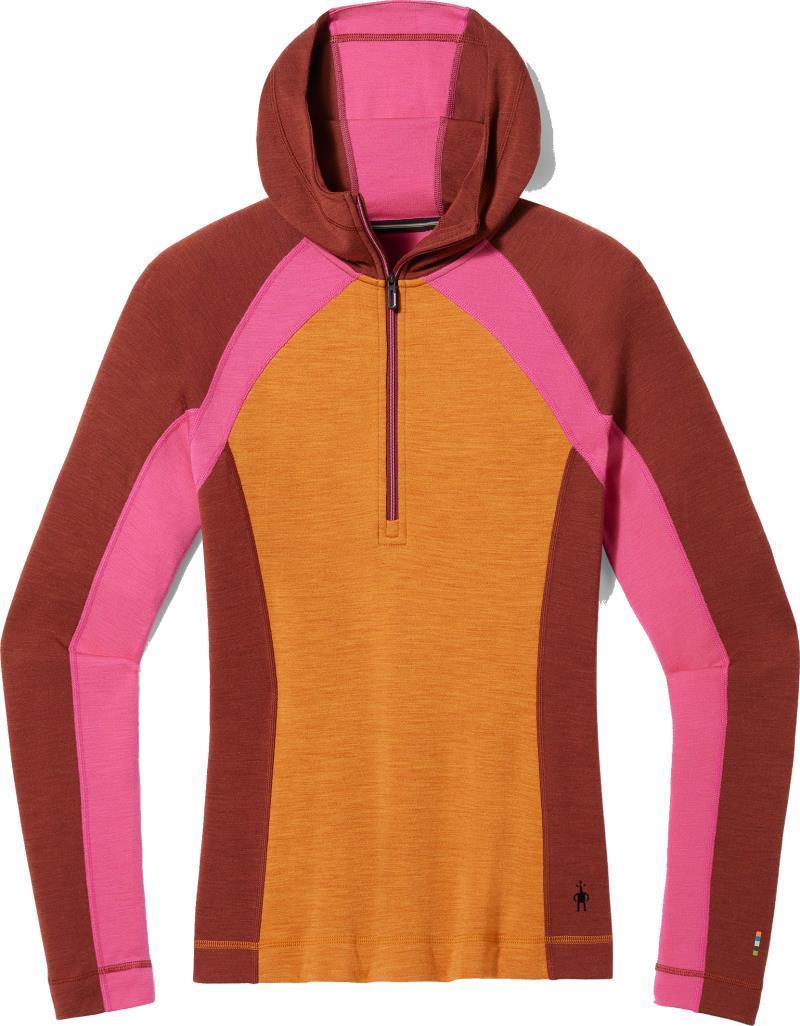 Classic Thermal Merino Base Layer 1/2 Zip Hoodie - Womens - Marmalade Heather 1
