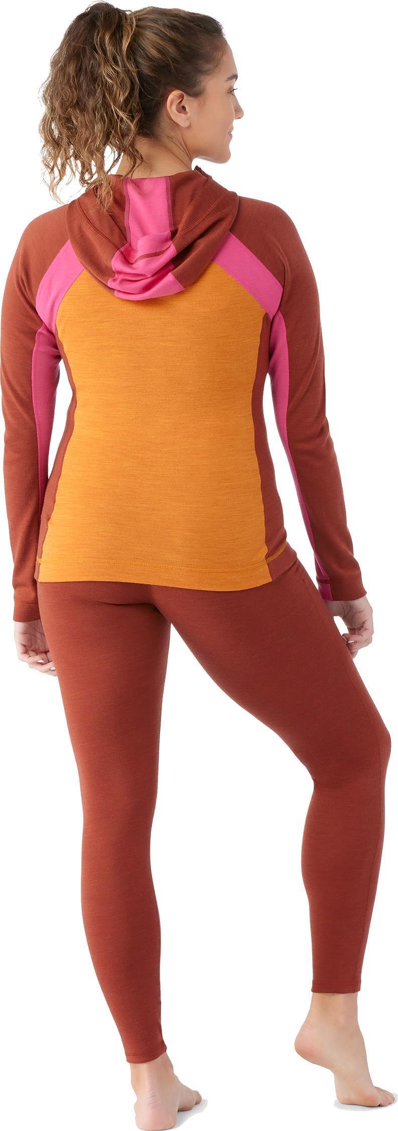 Classic Thermal Merino Base Layer 1/2 Zip Hoodie - Womens - Marmalade Heather 3