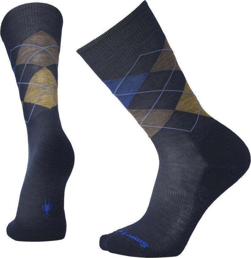 Diamond Jim Crew Socks - Mens - Deep Navy Heather / Desert Sand Heather 1