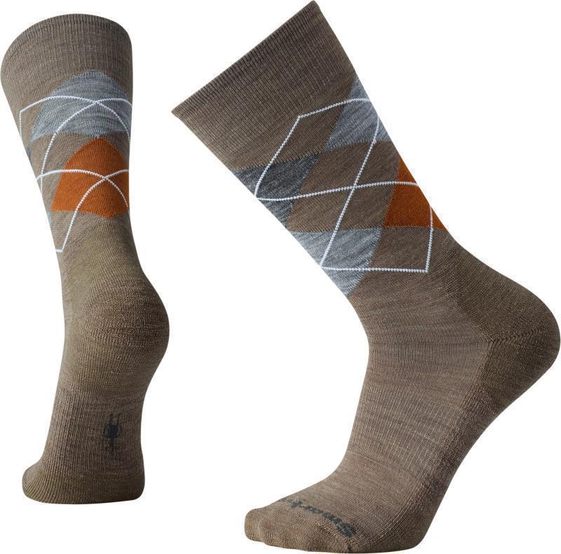 Diamond Jim Crew Socks - Mens - Fossil Heather / Cardamom 1