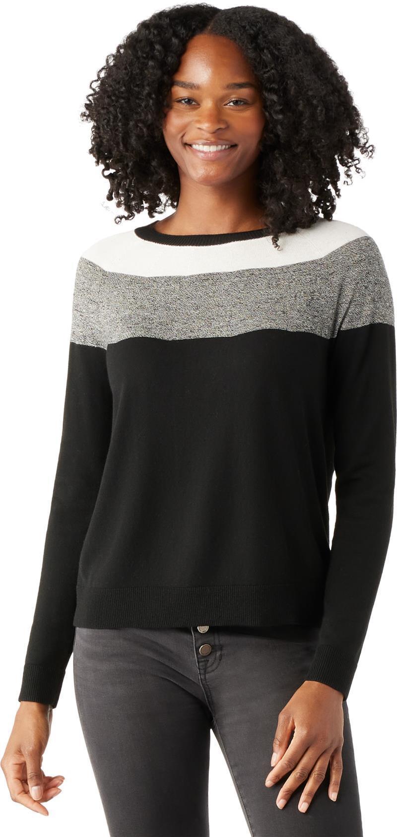 Edgewood Colorblock Crew Sweater - Womens - Black 2