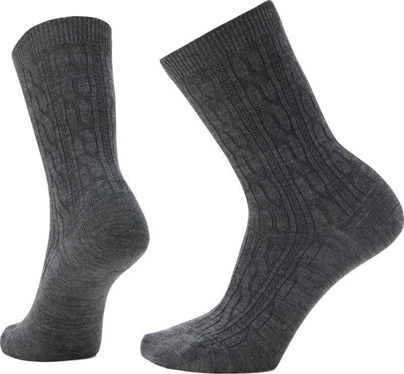 Everyday Cable Crew Socks - Unisex - Medium Gray 1