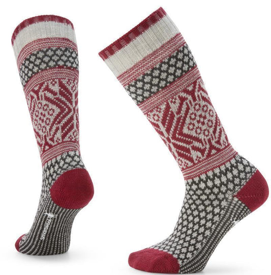 Everyday Popcorn Snowflake Pattern Crew Socks - Womens - Ash 1