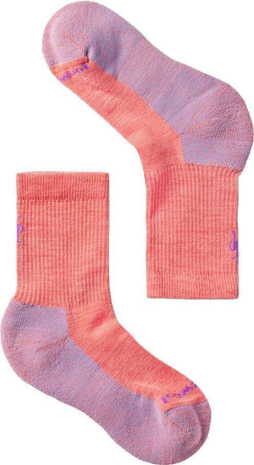 Hike Light Cushion Crew Socks - Kids - Bright Coral 1