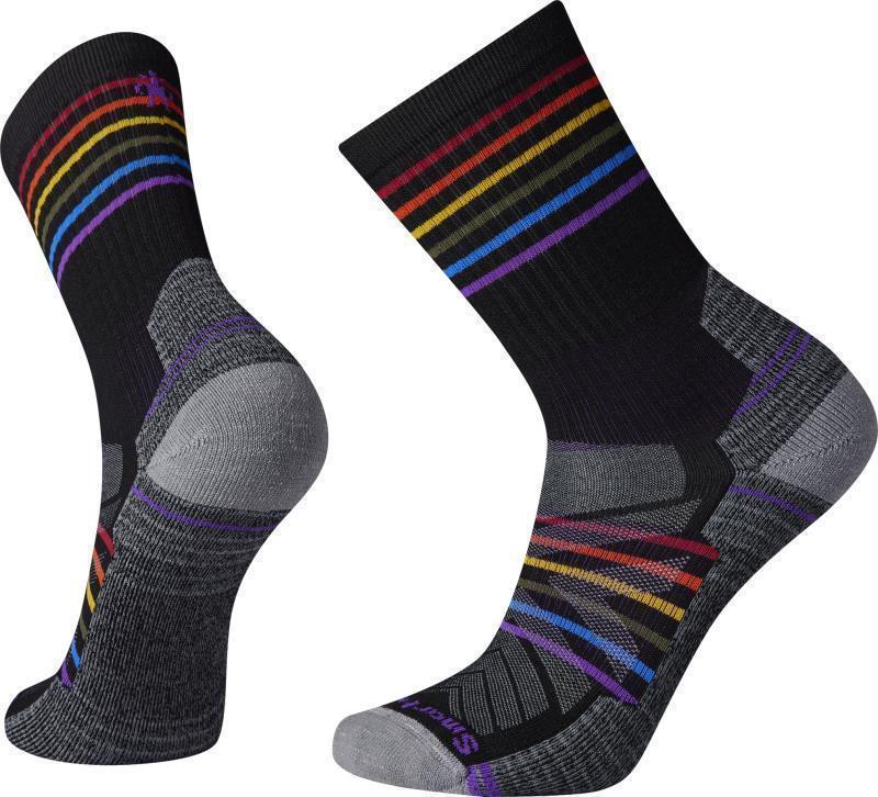 Hike Light Cushion Pride Pattern Crew Socks - Mens - Black 1