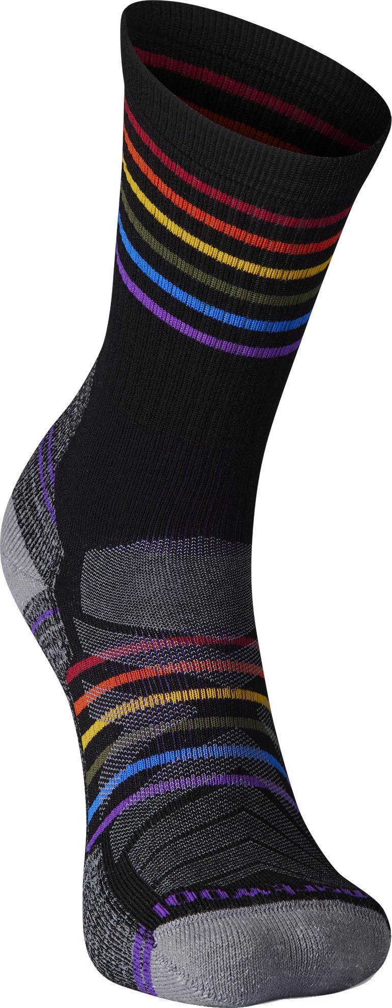 Hike Light Cushion Pride Pattern Crew Socks - Mens - Black 2