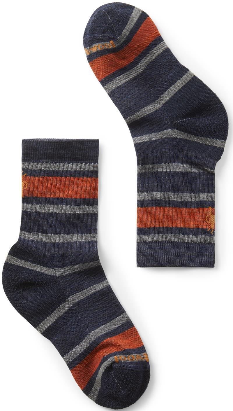 Hike Light Cushion Striped Crew Socks - Kids - Deep Navy 1