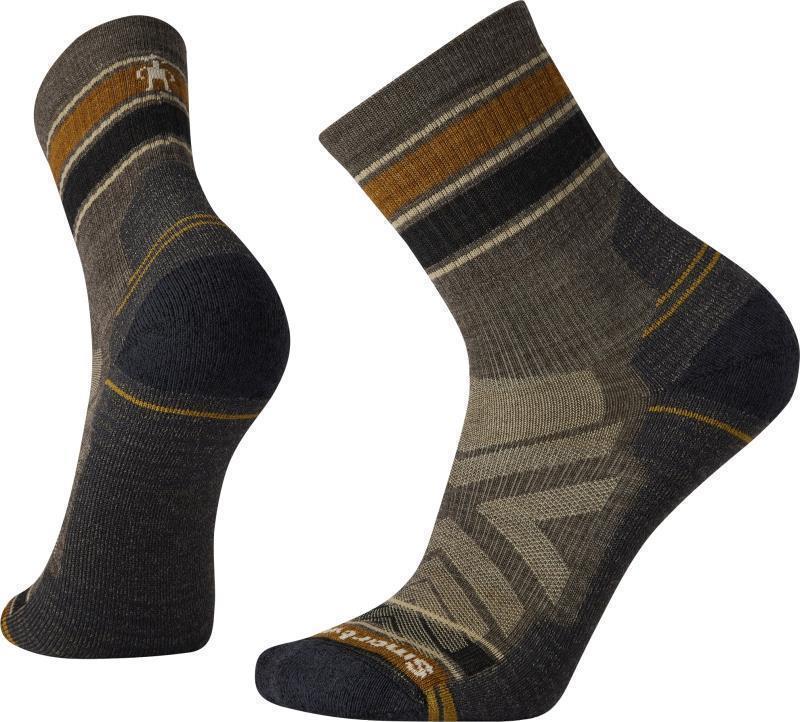 Hike Light Cushion Striped Mid Crew Socks - Mens - Taupe 1