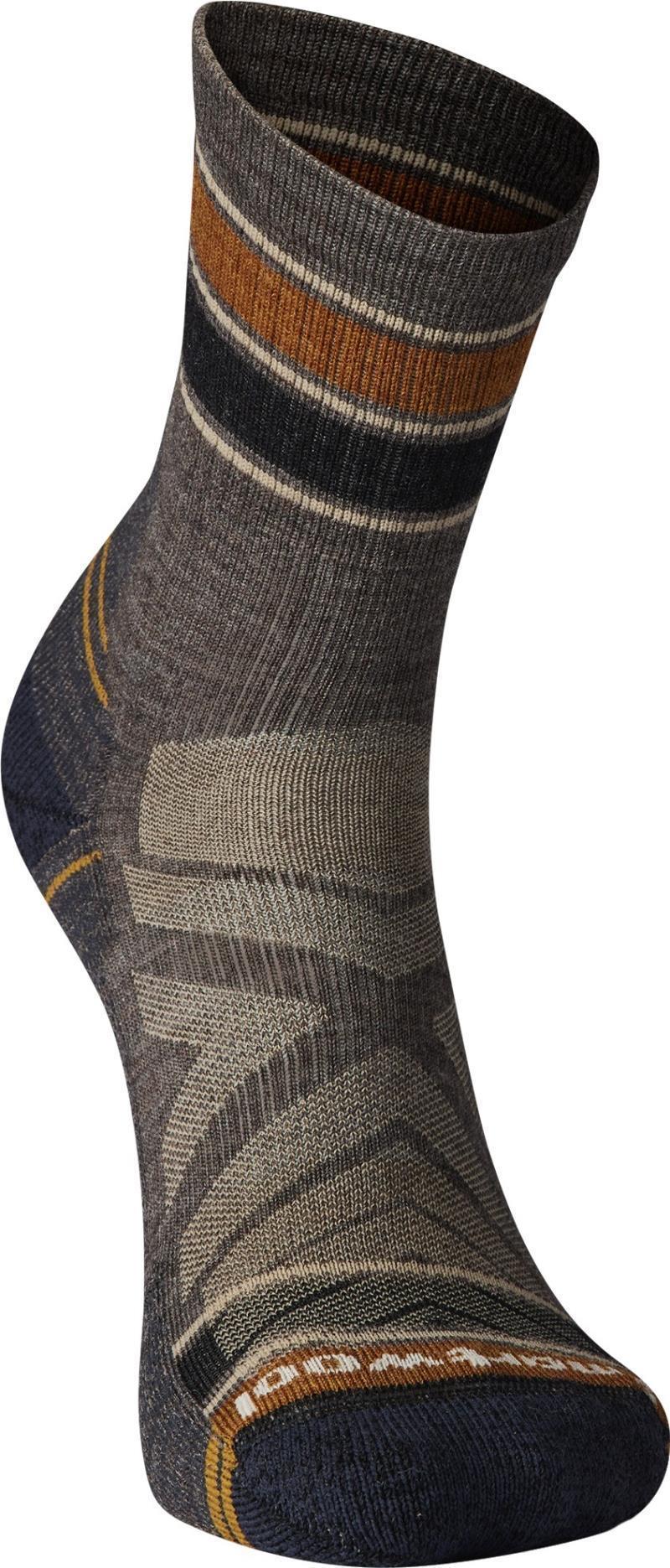 Hike Light Cushion Striped Mid Crew Socks - Mens - Taupe 2