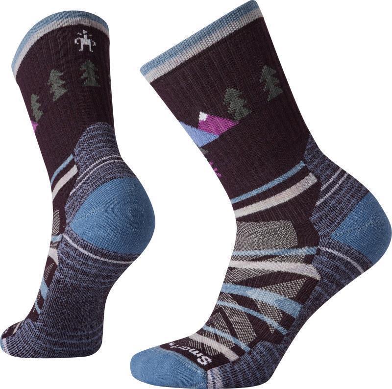 Hike Light Cushion Under the Stars Crew Socks - Womens - Bordeaux 1