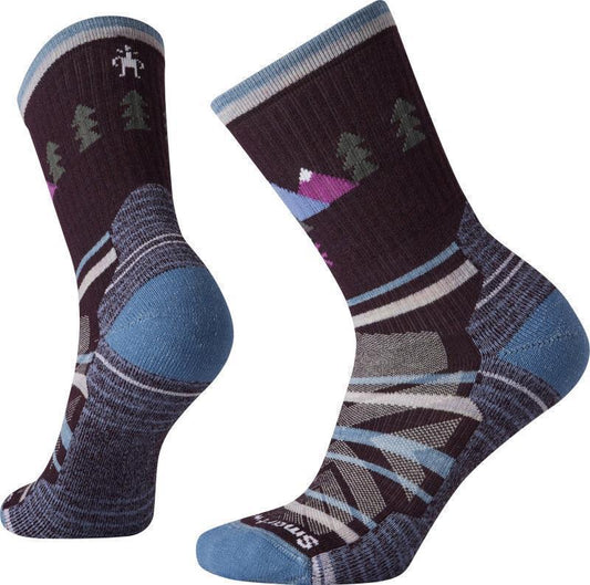 Hike Light Cushion Under the Stars Crew Socks - Womens - Bordeaux 1