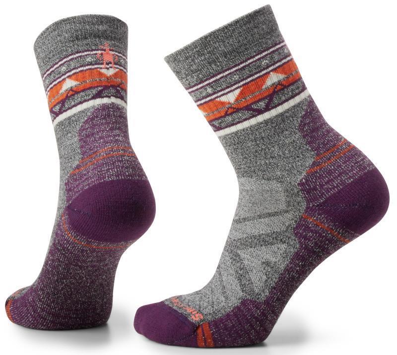 Hike Light Cushion Zig Zag Valley Mid Crew Socks - Womens - Ash / Charcoal 1