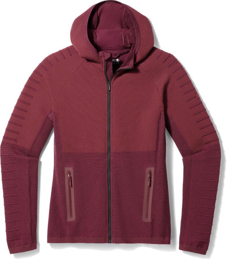 Intraknit Merino Fleece Full Zip Hoodie - Womens - Black Cherry / Pecan 1