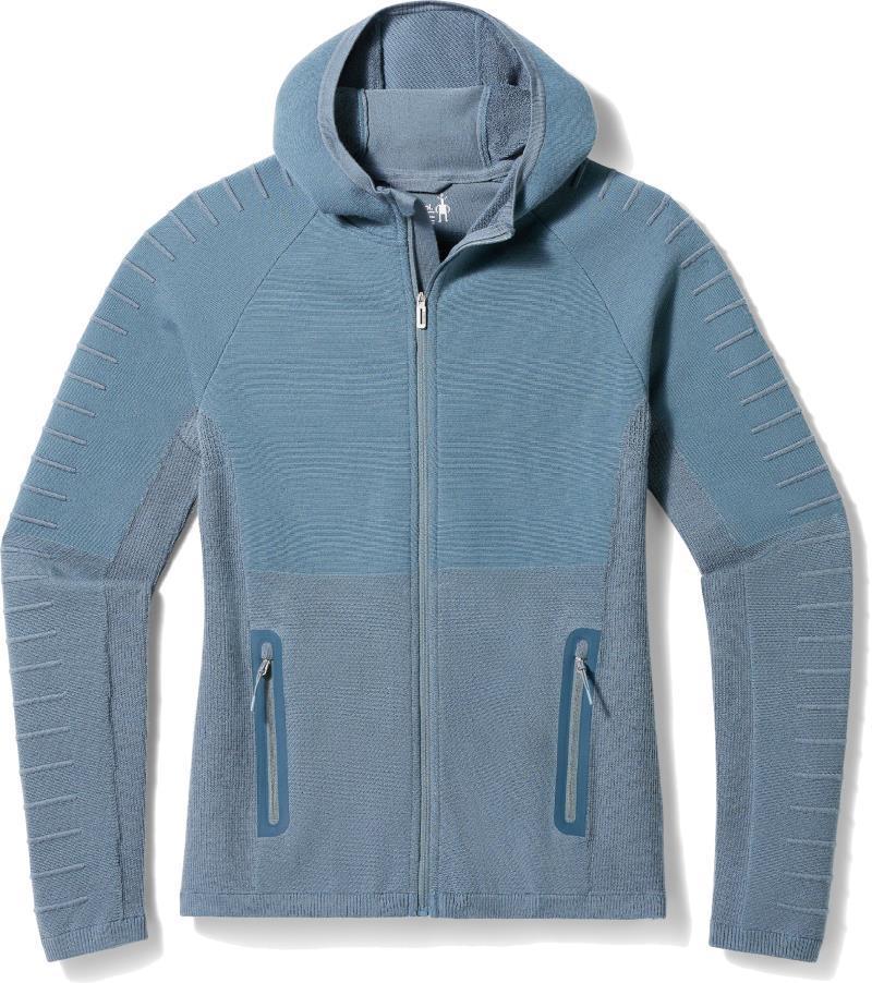 Intraknit Merino Fleece Full Zip Hoodie - Womens - Pewter Blue 1
