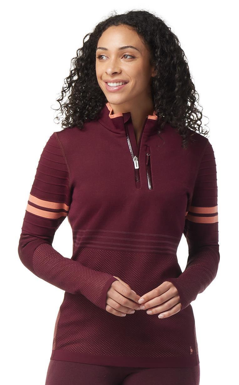 Intraknit Merino Tech 1/4 Zip - Womens - Black Cherry 2