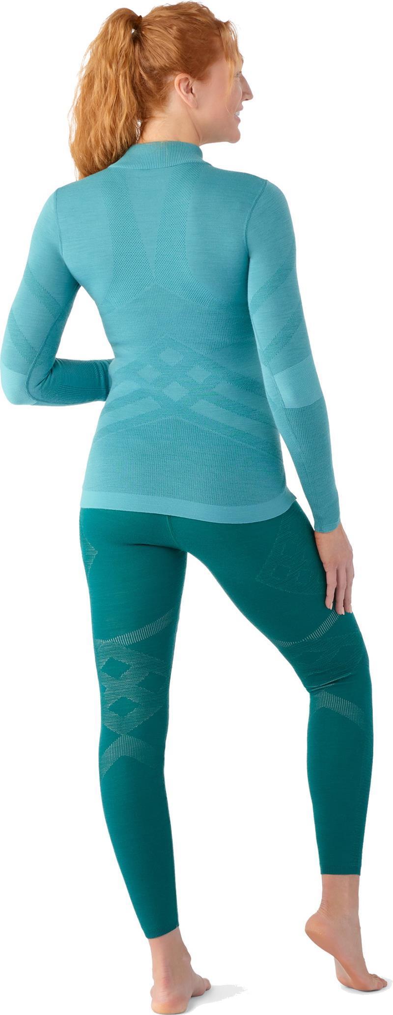 Intraknit Thermal Merino Base Layer 1/4 Zip - Womens - Cascade / Emerald 3