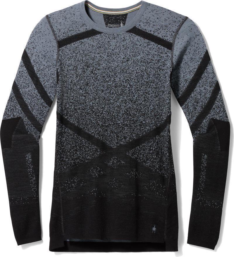 Intraknit Thermal Merino Base Layer Pattern Crew - Womens - Black / Pewter Blue 1