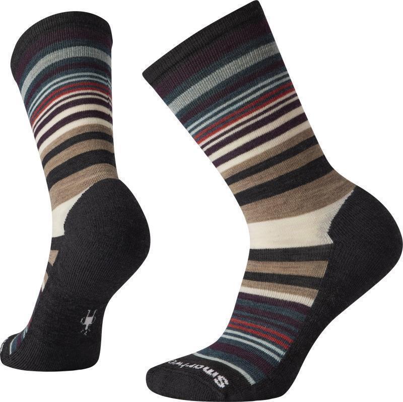 Jovian Stripe Crew Socks - Womens - Charcoal / Moonbeam 1